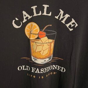 Life Is Good “Call Me Old Fashioned “Crusher Tee Shirt Men's Size XXXL Black VGC